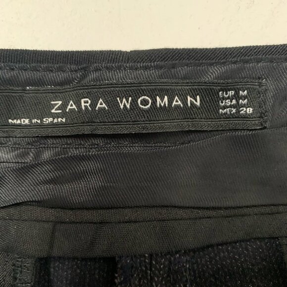 ZARA BLACK PANTS STRAIGHT LEG WOMEN TROUSER SIZE MEDIUM - Picture 7 of 9